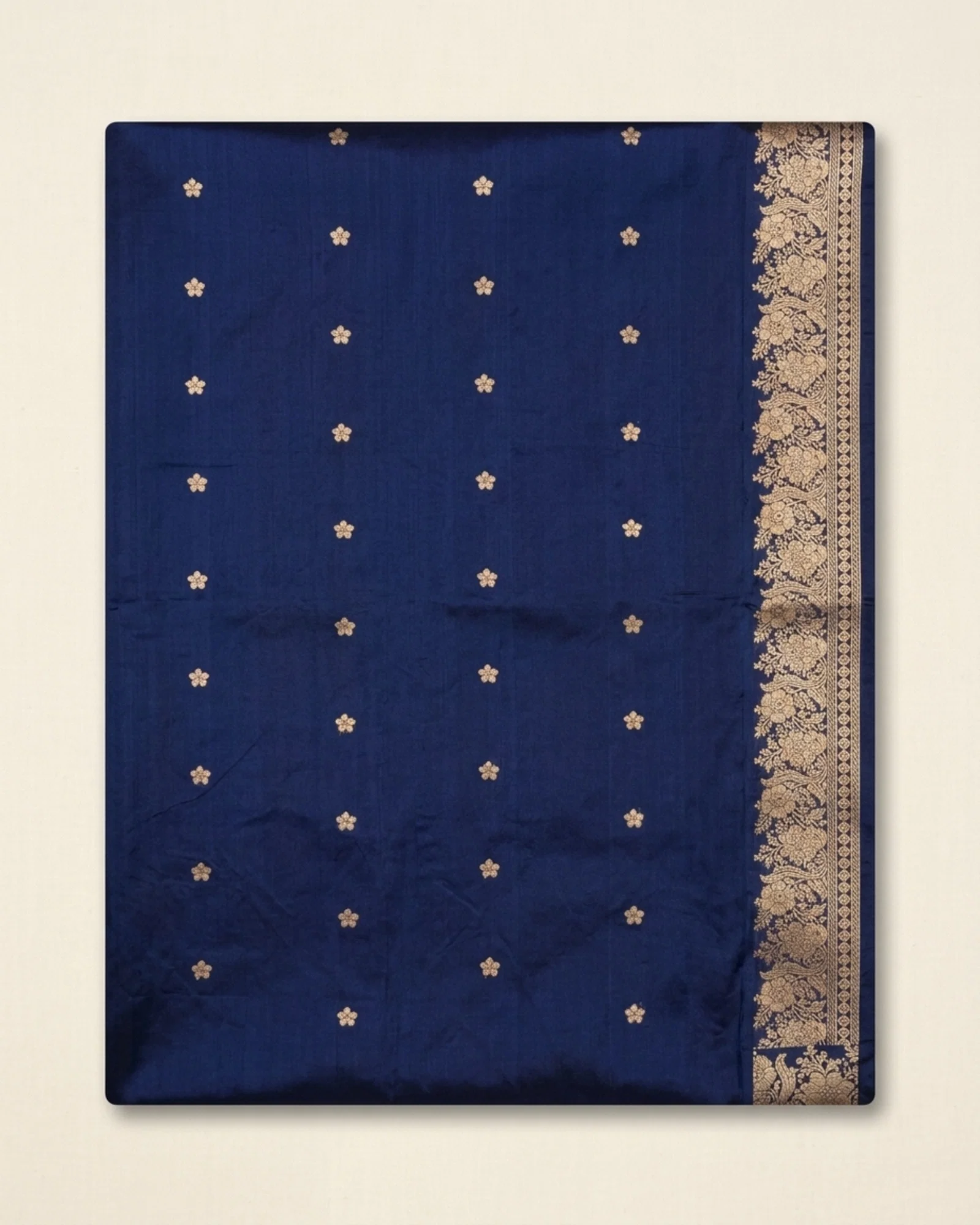 Original matching blouse piece for Midnight Navy Katan Silk Banarasi Saree